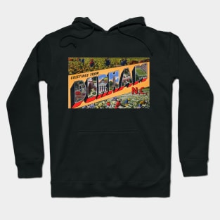 Greetings from Durham, NC - Vintage Large Letter Postcard Hoodie